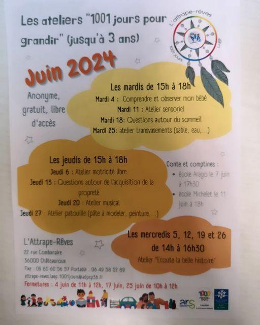 LES ATELIERS DU MOIS DE JUIN 1000 PREMIERS JOURS