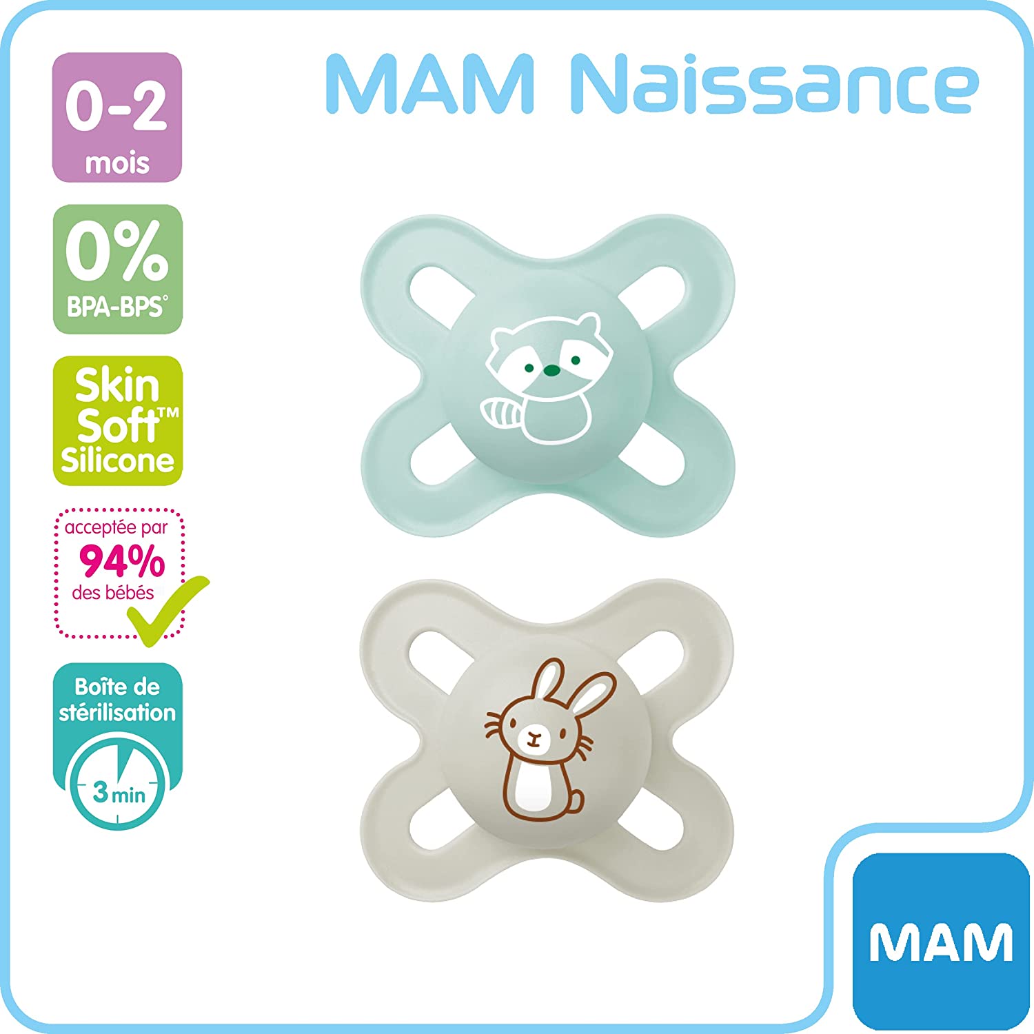MAM Perfect Naissance Sucette 0-2 mois x2 - Archange-pharma